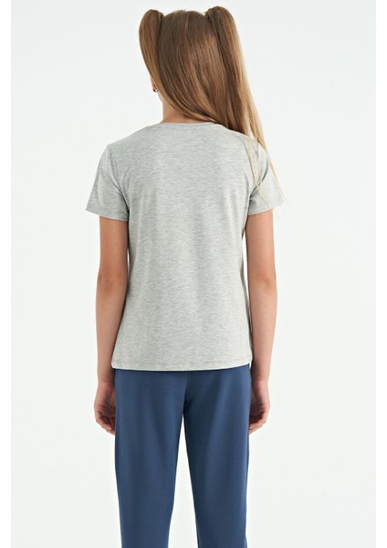 T13KG-75129_01 Kız Garson T-Shirt O Yaka Suprem fırsatları