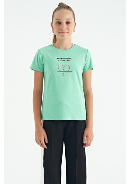 T13KG-75129_01 Kız Garson T-Shirt O Yaka Suprem