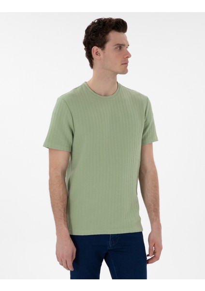 Erkek Açık Haki Regular Fit Tişört 50302581-VR183