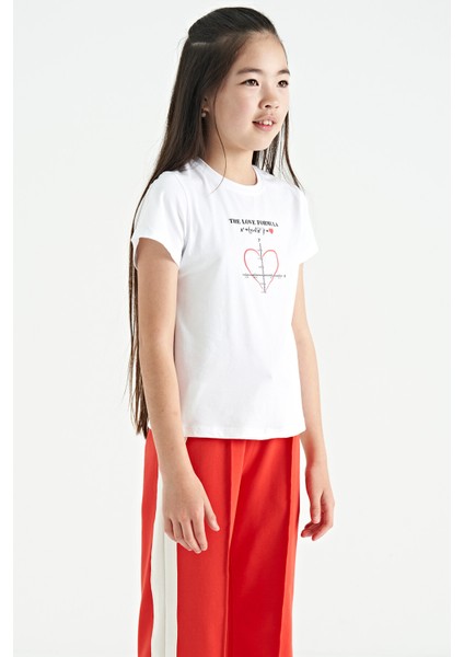 T13KG-75129_01 Kız Garson T-Shirt O Yaka Suprem