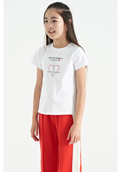 T13KG-75129_01 Kız Garson T-Shirt O Yaka Suprem