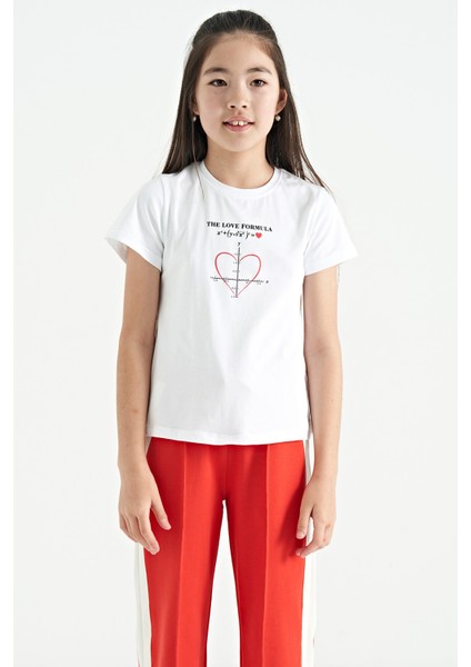T13KG-75129_01 Kız Garson T-Shirt O Yaka Suprem