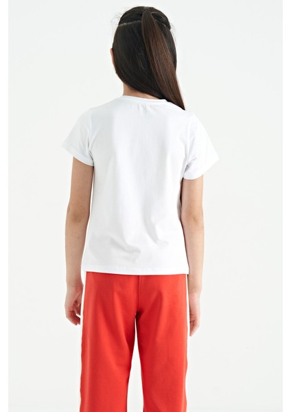 T13KG-75129_01 Kız Garson T-Shirt O Yaka Suprem