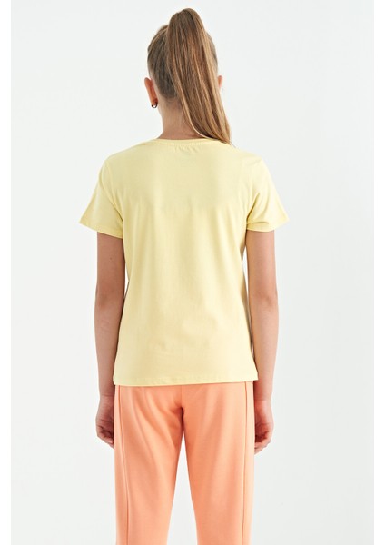 T13KG-75129_01 Kız Garson T-Shirt O Yaka Suprem