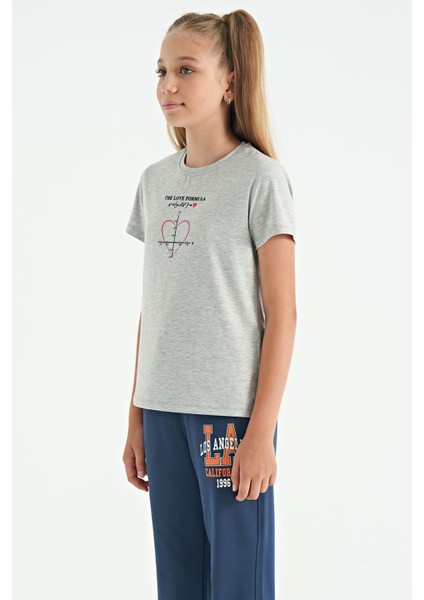 T13KG-75129_01 Kız Garson T-Shirt O Yaka Suprem