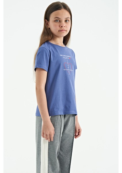 T13KG-75129_01 Kız Garson T-Shirt O Yaka Suprem