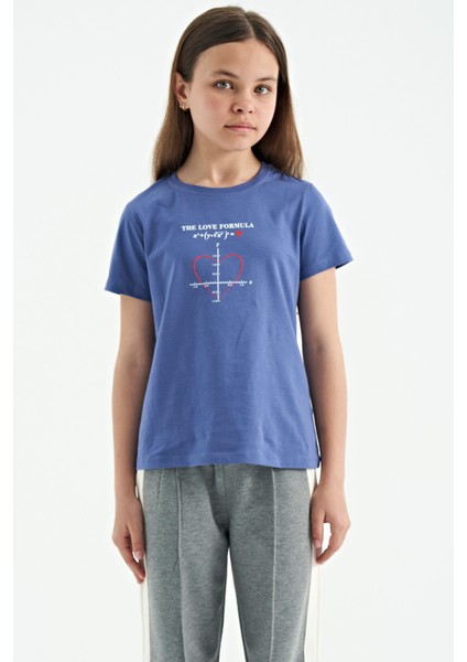 T13KG-75129_01 Kız Garson T-Shirt O Yaka Suprem