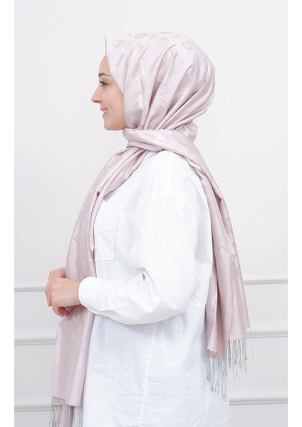 Ipekevi Monogram Desenli Şal 5217 Ortanca Pembesi