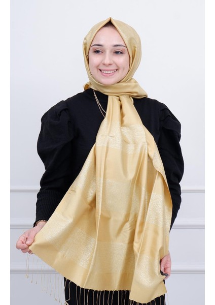Simli Blok Ipek Şal 04088 Gold fiyatları