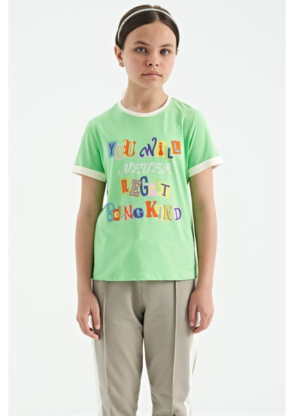 T13KG-75109_01 Kız Garson T-Shirt O Yaka Suprem