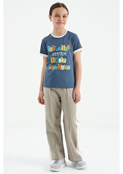 T13KG-75109_01 Kız Garson T-Shirt O Yaka Suprem