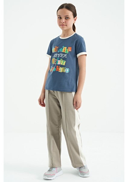 T13KG-75109_01 Kız Garson T-Shirt O Yaka Suprem