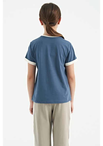 T13KG-75109_01 Kız Garson T-Shirt O Yaka Suprem