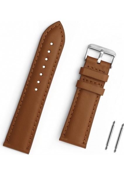 24 mm Açık Kahverengi Taba Deri Saat Kordonu Kayış