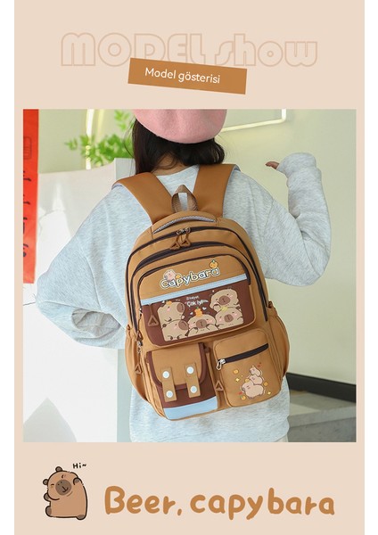Sevimli Kapibara Kız Büyük Kapasiteli Sırt Çantası Dayanıklı ve Hafif (Yurt Dışından) fiyatları