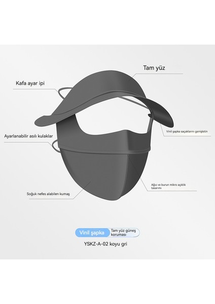 Açık Tam Yüz Güneş Koruyucu Güneşlik Buz Ipek Uv Şapka Maskesi (Yurt Dışından)