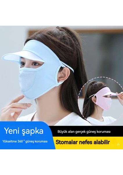 Açık Güneş Koruyucu Yüz Uv Geçirmez Tam Yüz Buz Ipek Nefes Maskesi (Yurt Dışından)