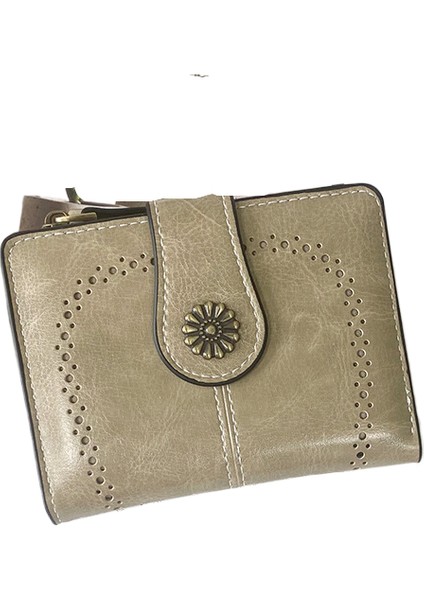 Retro Kısa Fermuarlı Çok Fonksiyonlu Bozuk Para Cüzdanı (Yurt Dışından)