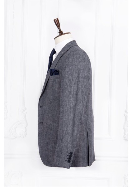 Erkek Slim Fit Sivri Yaka Açık Gri Yelekli Takım Elbise fırsatları