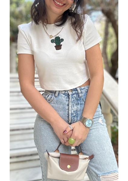 Kadın Crop Tişört