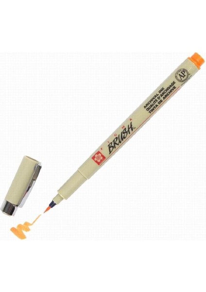 Pigma Brush Turuncu Fırça Uçlu Çizim Kalemi Br5