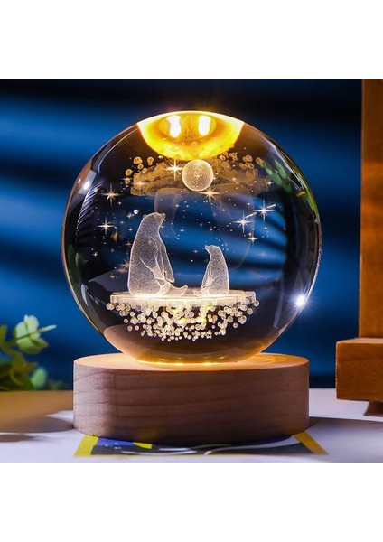 Parlayan Kristal Küre Gece Işığı Sıcak Işık Uyku Sıcak Renk Gece Işığı (Yurt Dışından)