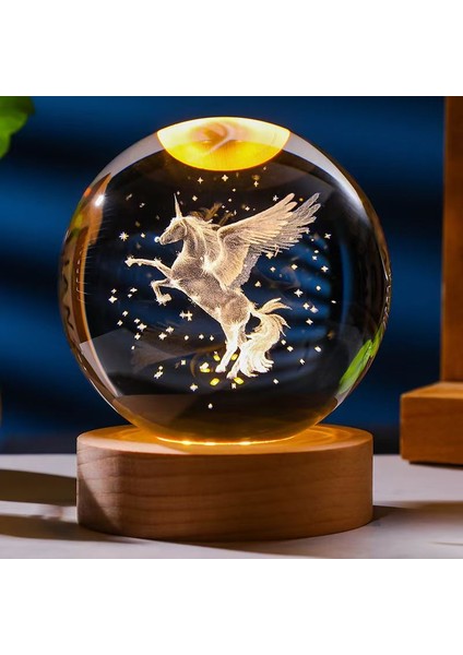 Parlayan Kristal Küre Gece Işığı Sıcak Işık Uyku Sıcak Renk Gece Işığı (Yurt Dışından)
