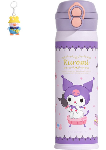 Sanrio Kulomi Çocuk Çift Içecek Termos Bardak 316 Paslanmaz Çelik Sevimli Karikatür Ilkokul Öğrencileri Taşınabilir Pipetli Bardak (Yurt Dışından)