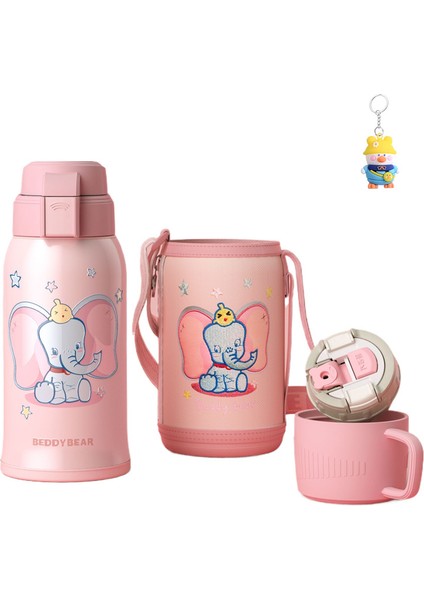 Bardak Ayı 3D Çocuk Ev Termos Bardak Retro Karikatür 316 Paslanmaz Çelik Öğrenci Büyük Kapasiteli Bardak (Yurt Dışından)