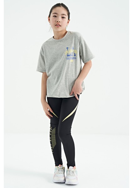 T13KG-75127_01 Kız Garson Oversize T-Shirt O Yaka Suprem