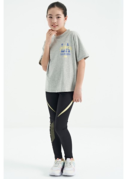 T13KG-75127_01 Kız Garson Oversize T-Shirt O Yaka Suprem