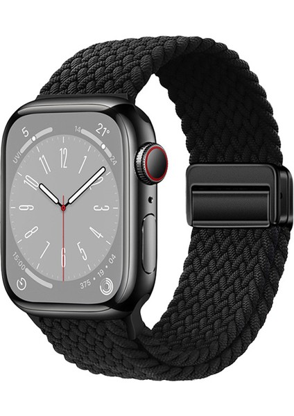 Apple Watch 44MM Yumuşak Dokuluörgü Tasarımlı Hasır Kordon Strap Kayış