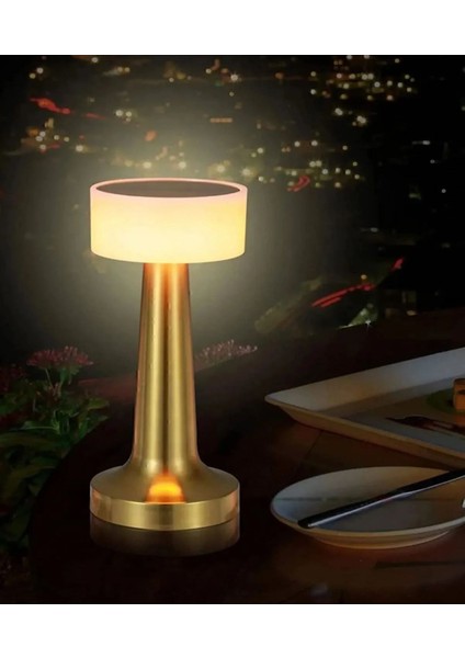Dekoratif Şarjlı Dokunmatik LED Masa Lambası USB Kablolu Abajur ve Gece Lambası