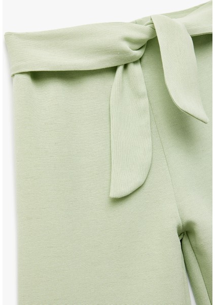 Bağlamalı Kemer Detaylı Keten Karışımlı Bol Paça Pantolon modelleri