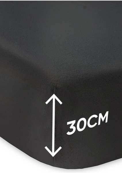 Penye Lastikli Çarşaf Pamuklu Jersey Ortaboy Tek Kişilik 120X200CM Antrasit