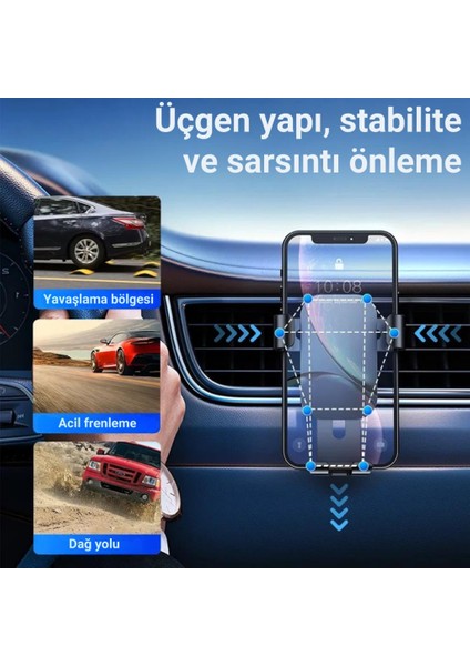 Metal Age Sarsılmaz Havalandırma Için Ayarlanabilir Metal Araç Içi Telefon Tutucu Araç Tutucu