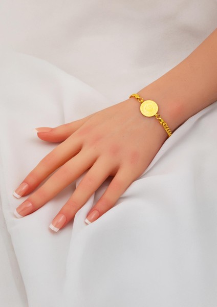 Gurmet Zincirli 14 Ayar Altın Çeyrekli Bileklik fiyatları