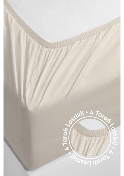 Penye Lastikli Çarşaf Pamuklu Jersey Tek Kişilik 100X200CM Krem