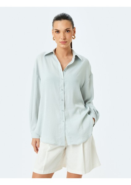 Klasik Yaka Uzun Kollu Oversize Gömlek