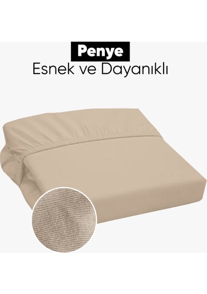 Penye Lastikli Çarşaf Pamuklu Jersey Tek Kişilik 100X200CM Bordo
