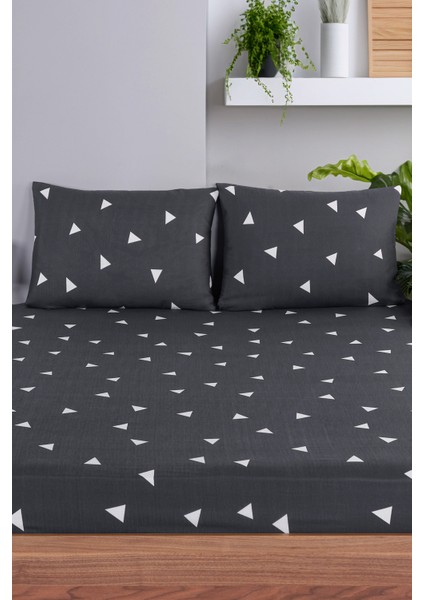 Pes Lastikli Çarşaf Seti Çift Kişilik Üçgen Gri fiyatları