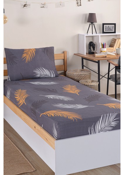 Pes Lastikli Çarşaf Seti Tek Kişilik Olivia Altın-Gri modelleri