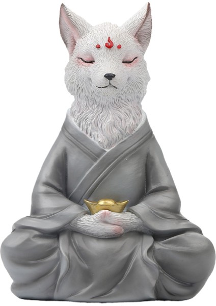 Dokuz Kuyruklu Tilki Oturma Meditasyonu Küçük Süsler Kutsama Dekorasyonu (Yurt Dışından)