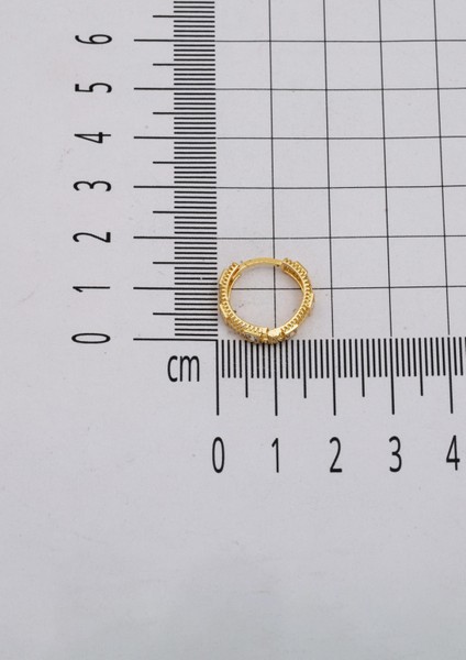 Kare Taşlı Halka Altın Küpe 14 Ayar indirimleri