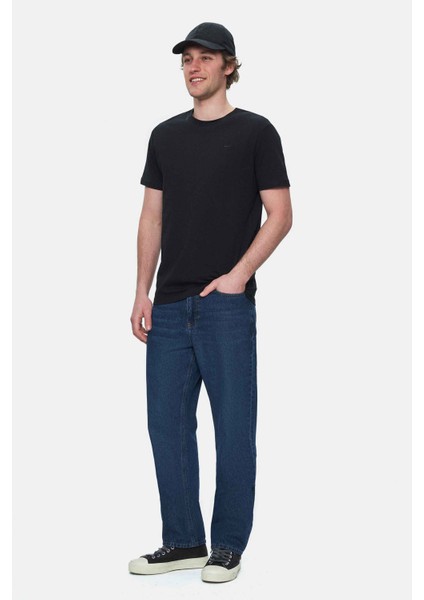 Harper Gök Mavi Bisiklet Yaka Nakışlı Standard Fit Erkek Tshirt fiyatları