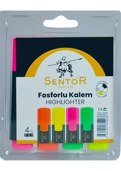 Fosforlu Kalem 4 Lü Highlighter 900