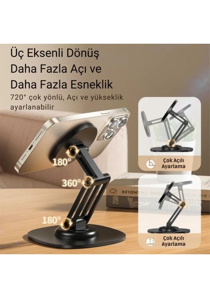 Magsafe Uyumlu Metal Ayarlanabilir 360 Döner Masaüstü Telefon Tutucu Telefon Standı Kaymaz fiyatları