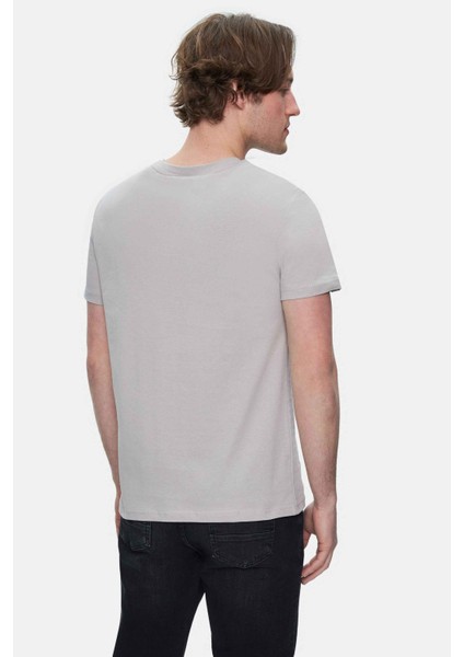 Bass Kahverengi Bisiklet Yaka Baskılı Standard Fit Erkek Tshirt modelleri