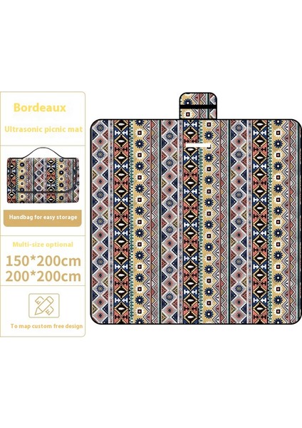 Ultrasonik Piknik Mat Kalınlaşmış Pamuk Su Geçirmez Moistureproof Plaj Mat Piknik Bezi (Yurt Dışından)