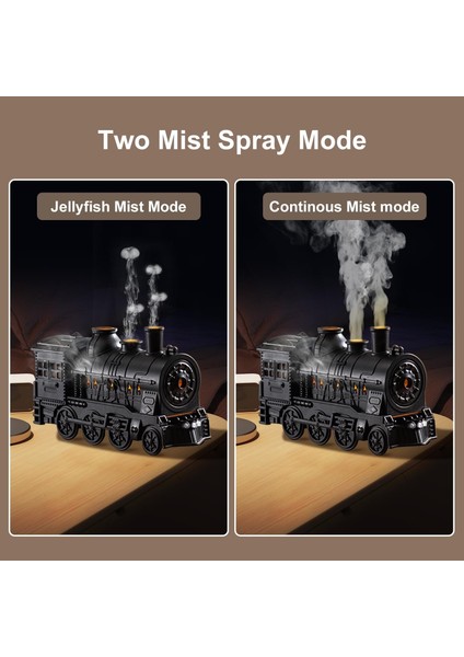 Uçucu Yağ Difüzörü, Uzaktan Kumandalı Aromaterapi Nemlendirici - Nostaljik Eski Tren Modeli